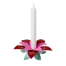 Single Poinsettia Metal Candle Holder by Rice DK